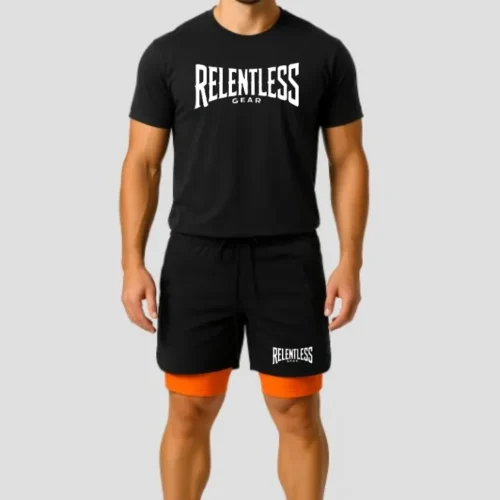 IronWill Gym Shorts-Black/Orange